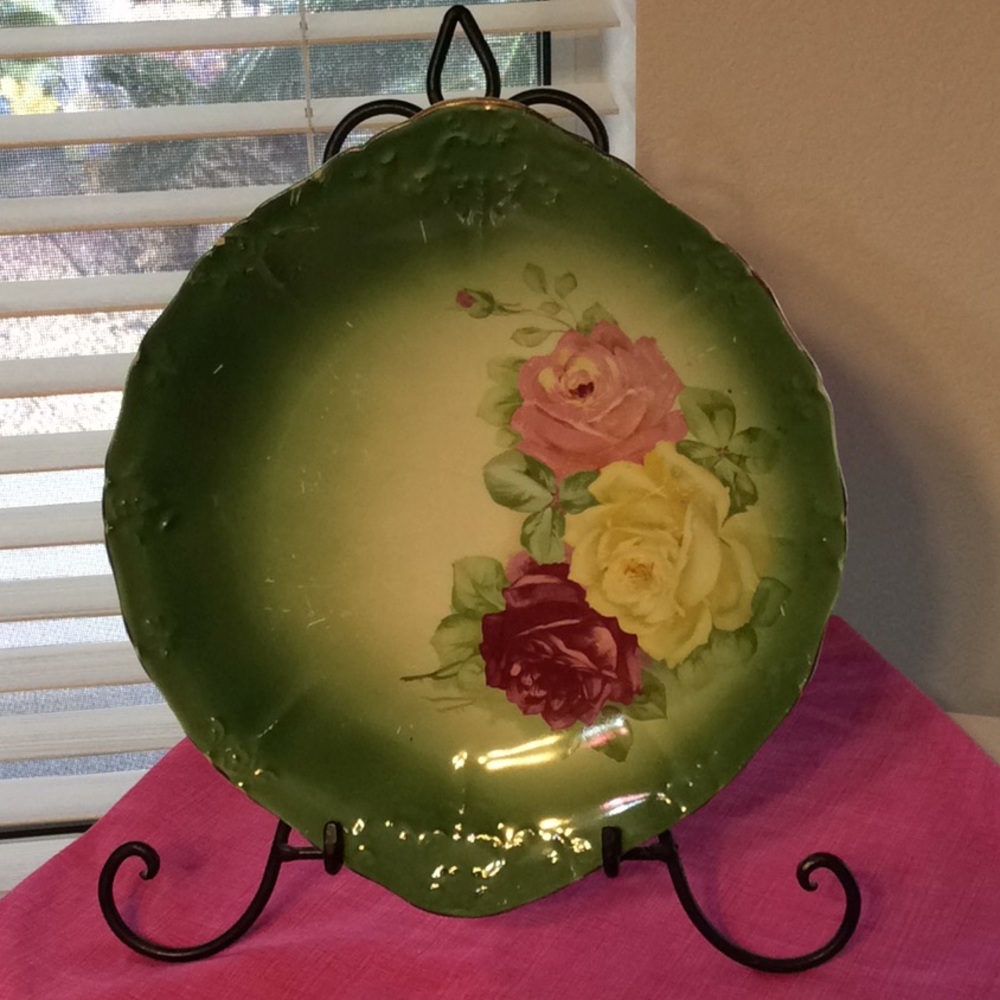 VINTAGE AMERICAN CHINA ROSE PLATTER 🌹🌹🌹 - Picture 2 of 6